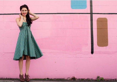 Bella Turquoise Polka Dress