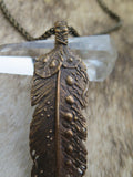 Cielo Feather Necklace (Bronze)